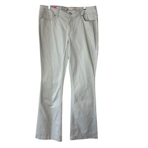 LEI Sophia Hipster Flare Jeans Juniors 13 Khaki Y2K Aesthetic NWT Low Rise 34x32